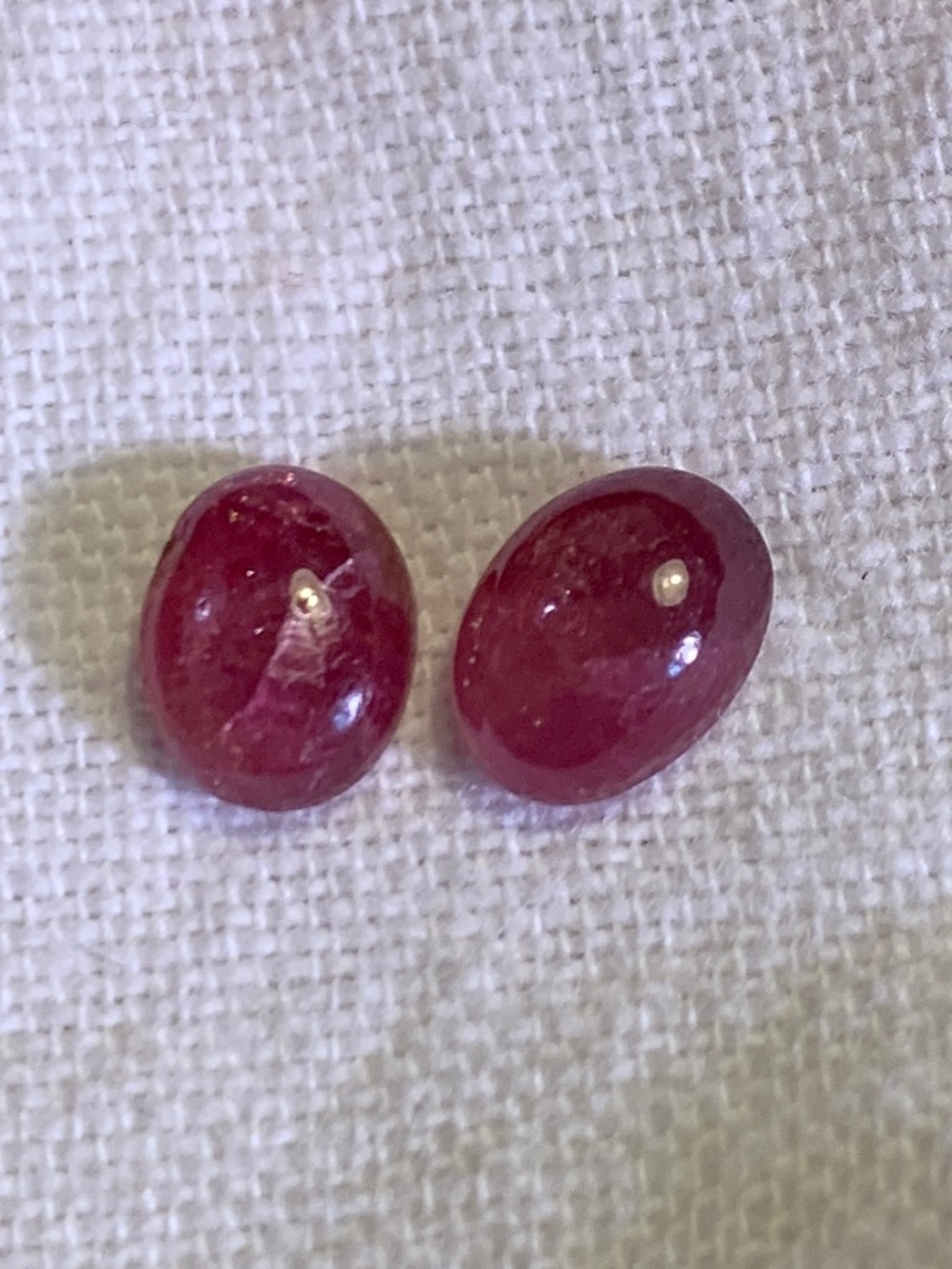Pink Tourmaline polished cabochon flat back 6 x 8 mm (2 qty)
